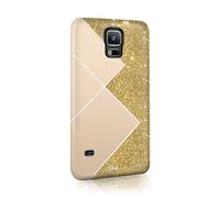 Compatible with Samsung Galaxy S9 Plus Tirita Hard Case Cover PRINTED GLITTER, NOT REAL GLITTER Metallic Golden Silver Glitter Effect Design Bling Pattern Snap-On Protective