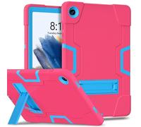 Compatible with Samsung Galaxy Tab A9 Plus SM-X210/216/X218 Case Tablet Silicone Case with Kickstand, Heavy Duty Shockproof Shell Rugged Protective Cover ZY (ROSE RED+BLUE)