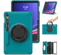 Compatible with Samsung Galaxy Tab S10 Lite 10.9 inch SM-X400/X406B 2025 Kids Case, 360° Rotatable Handle Stand Heavy Duty 3-Layer Hybrid TPU Full-Body Shockproof Cover (Dark Green)