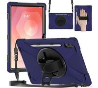 Compatible with Samsung Galaxy Tab S11 Ultra 14.6" 2025 (SM-X930/SM-X936B) Case with Pen Holder,Military Grade Shockproof Protective Cover Stand Hand Strap&Shoulder Strap Swivel Kickstand(S Blue)