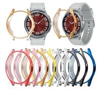 Compatible with Samsung Galaxy Watch 6 Classic 43 mm Case 2023, Soft TPU Covered All-Round Scratch-Resistant Screen Protector Case Cover for Samsung Galaxy Watch 6 Classic 47 mm, 47MM, Thermoplastic