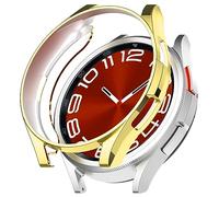 Compatible with Samsung Galaxy Watch 6 Classic 43 mm Case 2023, Soft TPU Covered All-Round Scratch-Resistant Screen Protector Case Cover for Samsung Galaxy Watch 6 Classic 47 mm (47 mm, Gold)