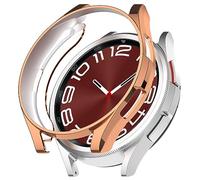 Compatible with Samsung Galaxy Watch 6 Classic 43 mm Case 2023, Soft TPU Covered All-Round Scratch-Resistant Screen Protector Case Cover for Samsung Galaxy Watch 6 Classic 47 mm (43 mm, Rose Gold)