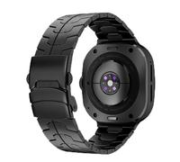 Compatible with Samsung Galaxy Watch 7 Ultra Band 47mm, Solid Men Stainless Steel Metal Replacement Robust Titanium Link Wristband (Black)