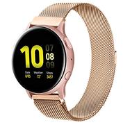 Compatible with Samsung Galaxy Watch Active/Active 2 40mm / 44mm Strap, 20mm Stainless Steel Mesh Metal Watch Band for Gear Sport / S2 Classic/Garmin Vivo Active 3 / Watch 3 41mm (20mm, Rose gold)