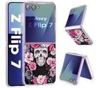 Compatible with Samsung Galaxy Z Flip 7 7G Case Silicone Thin Clear Case Slim TPU Flexible Cover Case Galaxy Z Flip 7 Mobile Phone Case Cranio Protective Case for Samsung Z Flip7 (Purple)