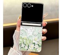 Compatible with Samsung Galaxy Z Fold 4 Clear Case,Cute Oil Painting Flowers Pattern Ultra-Thin Slim Fit Cover,Transparent Crystal PC Anti Yellowing Protective Shockproof Phone Case,Flower A574