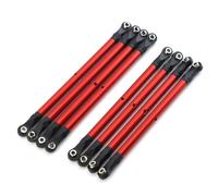 Compatible With SCX10 D90 TF2 1/10 RC Crawler For Chassis DIY Parts 8Pcs Steel 275mm Wheelbase Links Set With M4 Rod Ends RC Car Linkage(Red)
