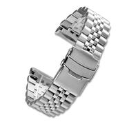 Compatible With Seiko Solid Stainless Steel Strap Abalone SRPA21 SRP777 SRPC25 SRP773 SRP775 SRP779 Turnle Precision Watch Chain 22mm(Silver)