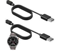 Compatible with Sekonda Active Pro Smart Watch 47mm Charger, Blueshaweu 2 Pin Magnetic USB Replacement Charging Compatible with Sekonda 47mm Active Pro GPS Smart Watch (Black+Black)