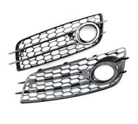 Compatible With Sline For RS4 A4 B8 S4 2009 2010 2011 2012 Style Front Bumper Lower Grille Fog Light Grill Fog Lamp Grill FS3819 Fog Lamp Grill(Chrome Silver)