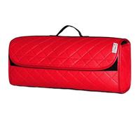 COMPATIBLE WITH Smart Forfour (2015 ON) - Durable Boot Tidy Tool Declutter Organiser Compact Storage Car Trunk Anti Slip Bag Leather Quilted Red - Gift Idea