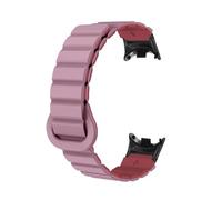 Compatible With Smartwatch Straps 8 Piece Magnetic Silicone Watch Strap Dual Color Clasp Quick Disassembly Breathable And Soft Suitable For Both Men And Women(Dark Purple WIne Red,Black Head Clasp)