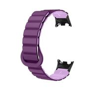 Compatible With Smartwatch Straps 8 Piece Magnetic Silicone Watch Strap Dual Color Clasp Quick Disassembly Breathable And Soft Suitable For Both Men And Women(Dark Light Purple,Black Head Clasp)