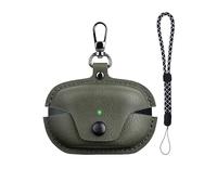Compatible with Sony WF-1000XM5 Case Cover with Keychain Hook Lanyard,Vintage Leather Case Designed for Sony Earbuds WF1000XM5 Case Cover (2023) for Women Men (Green)