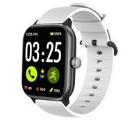 Compatible with Spade & Co Health Smartwatch 4 bands, Silicone Replacement Soft Band Wristbands Straps with Stainless Steel Buckle Compatible with Spade & Co Health Smartwatch 4 1.85 Inches (White)