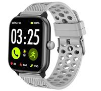 Compatible with Spade & Co Health Smartwatch 4 bands, Silicone Replacement Wristbands Sport Strap with Metal Buckle Compatible with Spade & Co Health Smartwatch 4 1.85 Inches (Gray, 22mm size band)