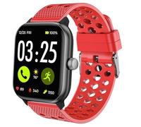 Compatible with Spade & Co Health Smartwatch 4 bands, Silicone Replacement Wristbands Sport Strap with Metal Buckle Compatible with Spade & Co Health Smartwatch 4 1.85 Inches (Red, 22mm size band)