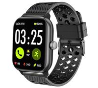 Compatible with Spade & Co Health Smartwatch 4 bands, Silicone Replacement Wristbands Sport Strap with Metal Buckle Compatible with Spade & Co Health Smartwatch 4 1.85 Inches (Black, 22mm size band)