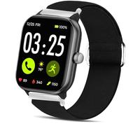 Compatible with Spade & Co Health Smartwatch 4 bands, Stretch Elastics Nylon Adjustable Replacement Strap Accessories Compatible with Spade & Co Health Smartwatch 4 1.85 Inches (Black, 22mm size band)