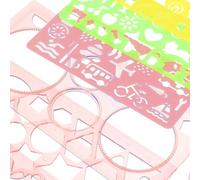 Compatible with Spirograph | for Kids Ages 4-8 9-12 10-12 3-5 Adults | Spiral Graph Drawing Kits with Stencils | Spin Art Deluxe Stencil Set for Junior Jr (Shape Master Stencils (Pink))