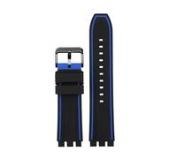 Compatible With SWATCH silicone watch strap 19mm 20mm 21mm Swatch Universal men's women Soft sport style rubber Watchband bracelet Free tool(Black Blue black,20mm)