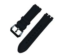 Compatible With Swatch YOS440 YOS413 YOS424 Silicone Strap Mens Black Rubber Watchband Wrist Bracelet 23m Watch Accessories Free Tools(Black black buckle)