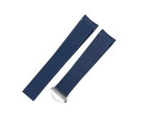 Compatible With Tag Heuer Concept F1 22mm Silicone Fold Buckle With Tool Watchbands Racing 300 Tiger Calila Arc Rubber Replace Watch Strap(Blue-Steel-Z5(3.0))