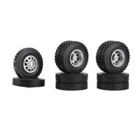 Compatible With Tamiya For SCANIA 1/14 Semi RC Trailer Tractor Truck Car Parts Metal Front Rear Wheel Rim Hub With 22Mm Rubber Tires RC Tire Set