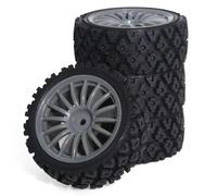 Compatible With Tamiya For TT-01 For TT-02 TT01E XV01 XV02 1/10 RC For Rally Car Parts 4PCS 68 * 28mm Rubber Wheels Tires Set Rc car tires wheels rims(Grey)