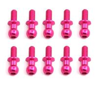 Compatible With Tamiya For TT01 For TT02 For Sakura D5 1/10 RC Drift Car Spare Parts 10Pcs M3 Metal Hex Ball Head Screws RC Repair Parts(Pink)