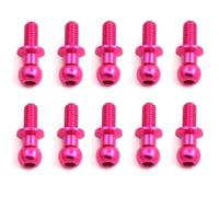 Compatible With Tamiya For TT01 For TT02 For Sakura D5 1/10 RC Drift Car Upgrade Parts For Universal 10Pcs M3 Metal Hex Ball Head Screws RC Car Accessories(Pink)