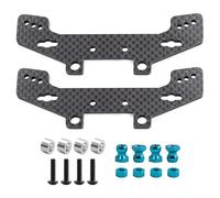 Compatible With Tamiya For TT02 TT02R 1/10 RC Car Upgrade Parts Carbon Fiber Pattern Front Rear Shock Tower Plates RC Spare Part(B)