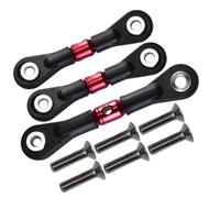 Compatible With TAMIYA For TT02 TT02T For TT01 TT01E TT01D 1/10 RC Car Upgrade Parts 3Pcs Adjustable Tie Steering Rod TT160 TT2160 RC Car Accessories(Red)