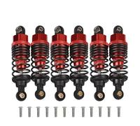 Compatible With Tamiya G6-01 6X6 KONGHEAD For KING 1/18 Rc Car Upgrade Parts Chassis 6pcs Aluminum Oil Front Rear Shock Absorbers Rc car shock absorber(Red)