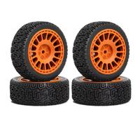 Compatible With Tamiya XV01 XV02 For TT01 For TT02 1/10 RC Car For Racing Upgrade Set 4pcs 68mm Rubber For Rally Tires RC Repair Parts(Orange)