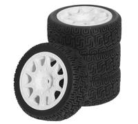Compatible With Tamiya XV01 XV02 For TT01 For TT02 PTG-2 1/10 RC For Rally Car Upgrade Parts 4pcs 68mm Tires Rubber Tire Wheel Tyre Rc car wheels rims tires(White)