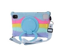 Compatible with TCL 10 Tab Max 4G 10.36"/Tab 10S 10L 10.1" Case Soft Silicon Protect Shell Tablet Stand Cover with Strap(Colourful Blue,for TCL 10 TABMAX)