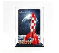 Compatible with The*-GO 21367 The Adventures of Tin*tin: The Moon Rocket Acrylic Exhibition Showcase, Transparent Storage Box, Dust Cover for Models and Figures (Background B)