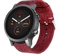 Compatible with Ticwatch E3 Bands, Giaogor Breathable Nylon Woven Fabric Replacement Accessory Strap Compatible with Ticwatch E3 Smart Watch (Red)