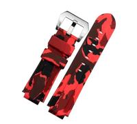Compatible With timex E-tide Compass Wrist band T2N739 T2N720 T2N721 convex mouth 16mm strap waterproof silicone men's watchband bracelet(Black Red-steel)