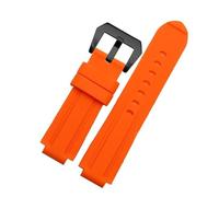 Compatible With timex E-tide Compass Wrist band T2N739 T2N720 T2N721 convex mouth 16mm strap waterproof silicone men's watchband bracelet(Orange-black)
