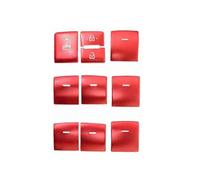 Compatible With Toyota For CHR Car Interior Window Glasses Lift Engine Start Stop Gear Shift Panel AC Button Cover Switch Frame Car Button Decal(Red)