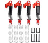 Compatible With TRX-4M For Bronco For Defender 1/18 RC Crawler Car Model Upgrade Parts 4Pcs Metal Alloy 56mm Oil Shock Absorber Damper Rc Shock Absorber(Red)
