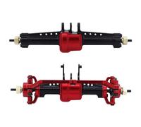 Compatible With TRX4-M For Defender 1/18 RC Crawler Car Upgrade Parts CNC Aluminum Front Rear Complete Axle Set RC Front and Rear Axle(Red,1Set)