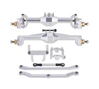 Compatible With TRX4M 1/18 RC Crawler Axle Upgrade Parts +10mm Diamond CNC Portal Axles With Lay Down Servo Mount And Links RC Front Rear Axle(Silver)
