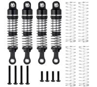 Compatible With TRX4M For Bronco For Defender F150 K10 1/18 RC Crawler Car Upgrade Parts 4PCS Metal Shocks Absorbers Damper Rc Shock Absorber(Black)
