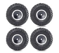 Compatible With TRX4M For SCX24 AX24 For FCX24 1/18 1/24 RC Crawler Car Upgrade Parts 4pcs 55mm 1.0" Metal Beadlock Wheel Tire Set Rc car tires wheels rims