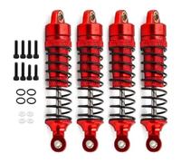Compatible With Trxs For LaTrax For Teton For Desert 1/18 RC Truck Car Upgrade Parts 4Pcs Metal Front And Rear Shock Absorber Damper RC Car Shocks Absorber(Red)