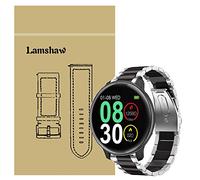 Compatible with UMIDIGI Uwatch 2 Band, LvBu Quick Release Stainless Steel Metal Replacement Straps Compatible with UMIDIGI Uwatch2 Smartwatch (Silver-Black)